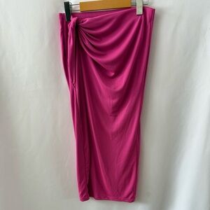 ZARA FUSHIA SKIRT WITH KNOT ON SIDE